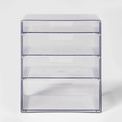 4 Drawer Stackable Countertop Organizer Clear - Brightroom™ - Image 2