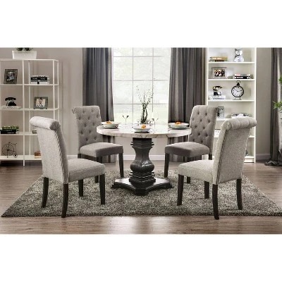 Buckley Round Dining Table White/Black - HOMES: Inside + Out - Image 4