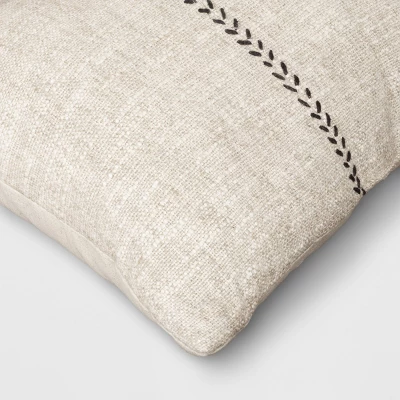 Oversized Stitched Lumbar Throw Pillow Neutral - Threshold™ - Image 3