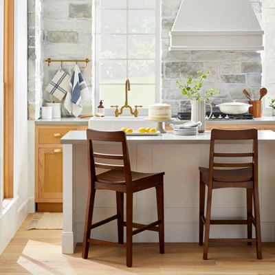 2pk Wood Ladder Back Counter Stool - Hearth & Handâ„¢ With Magnolia