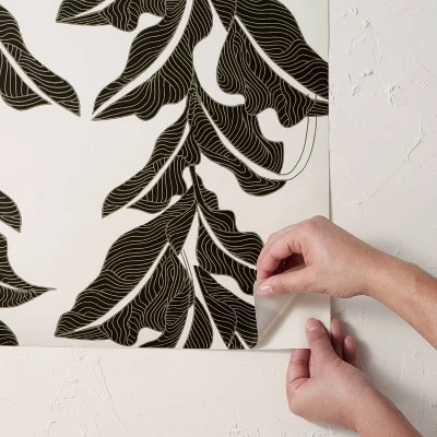 Botanical Leaf Peel And Stick Wallpaper Black/White - Opalhouse™ Designed With Jungalow™ - Image 3