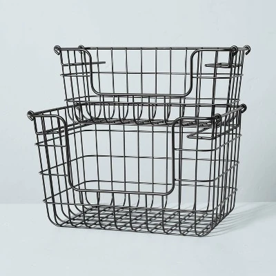 Stacking Wire Storage Basket Matte Black - Hearth & Hand™ With Magnolia - Image 2