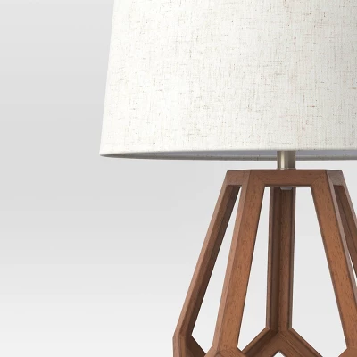Large Wood Geo Assembled Table Lamp - Threshold™ - Image 3