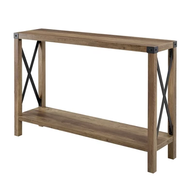 Sophie Rustic Industrial X Frame Entry Table - Saracina Home - Image 9