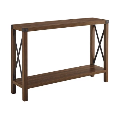 Sophie Rustic Industrial X Frame Entry Table - Saracina Home - Image 11