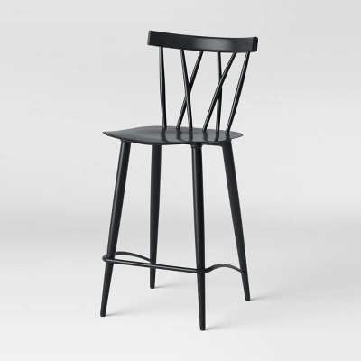 Set Of 2 Becket Metal X Back Counter Height Barstool Black - Threshold™ - Image 3