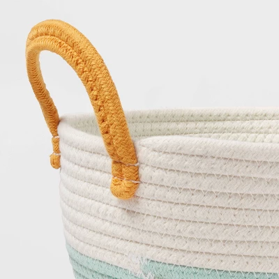 Small Color Block Kids' Coiled Rope White/Light Green - Pillowfort™ - Image 2