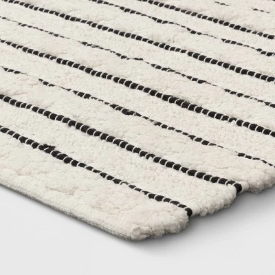 Striped Bath Rug White/Black - Opalhouseā¢