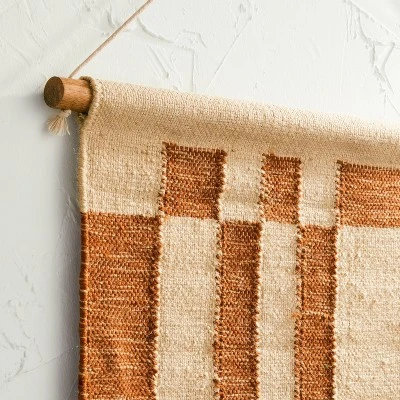 24" X 36" Hand Woven Jute/Polyester Wall Art With Wooden Dowel - Threshold™ - Image 2