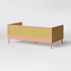 Twin Rattan & Wood Kids' Daybed Pink - Pillowfortâ„¢