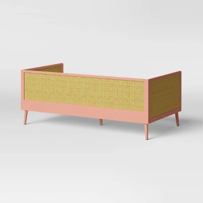 Twin Rattan & Wood Kids' Daybed Pink - Pillowfort™