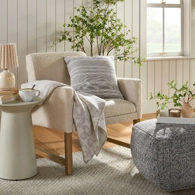 Boucle Upholstered Accent Arm Chair - Cream - Hearth & Hand™ With Magnolia