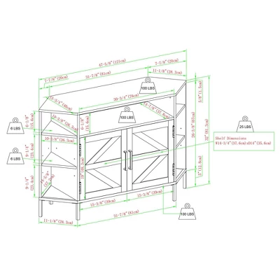 Atticus Modern Farmhouse 2 Door Corner TV Stand For TVs Up To 55" Rustic Oak - Saracina Home - Image 9