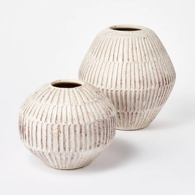 Small Carved Cream Vase - Threshold™ Designed With Studio McGee - Image 3