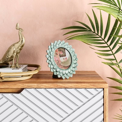 4" X 4" Stoneware Frame With Transparent Crackle Glaze Green - Opalhouseâ„¢