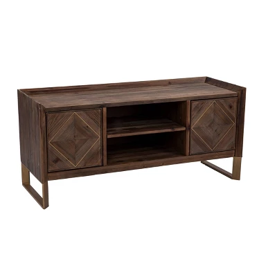 Glacerad Reclaimed Wood Media Console For TVs Upto 50" Brown - Aiden Lane - Image 4