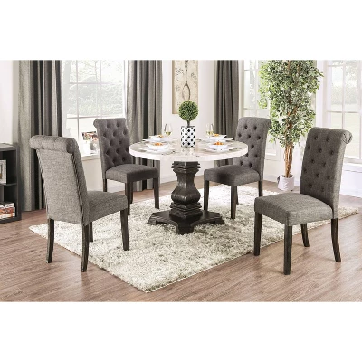 Buckley Round Dining Table White/Black - HOMES: Inside + Out - Image 2