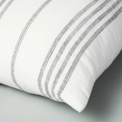 24"x24" Vertical Stripe Oversized Throw Pillow Sour Cream/Gray - Hearth & Hand™ With Magnolia - Image 3