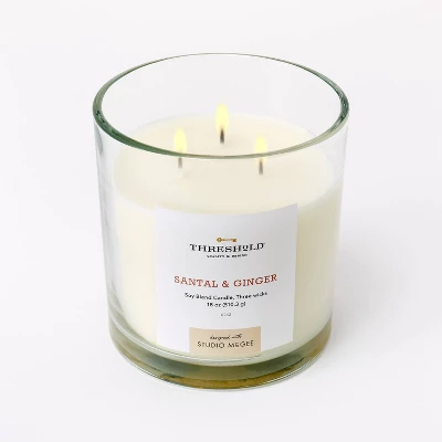 Clear Glass Santal & Ginger Candle White - Threshold™ Designed With Studio McGee - Image 2