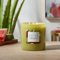 28oz Glass Watermelon Margarita Candle Light Green - Opalhouseā¢