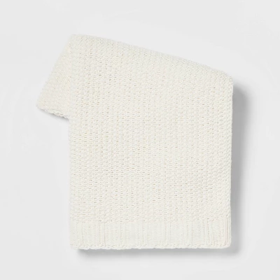 Solid Chenille Knit Throw Blanket - Threshold™ - Image 7