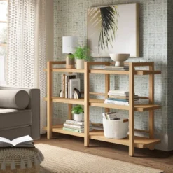 38" Hertford Wide Wood Horizontal Bookcase Brown - Threshold™