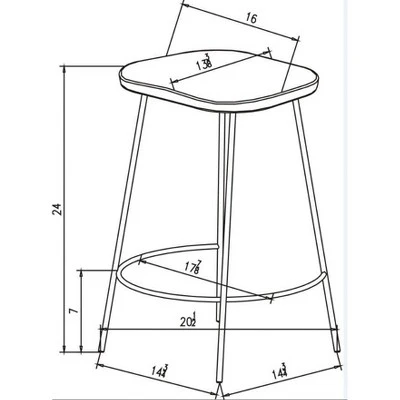 Metal Base Counter Height Barstools With Wood Seat Brown - Threshold™ Designed With Studio McGee - Image 5